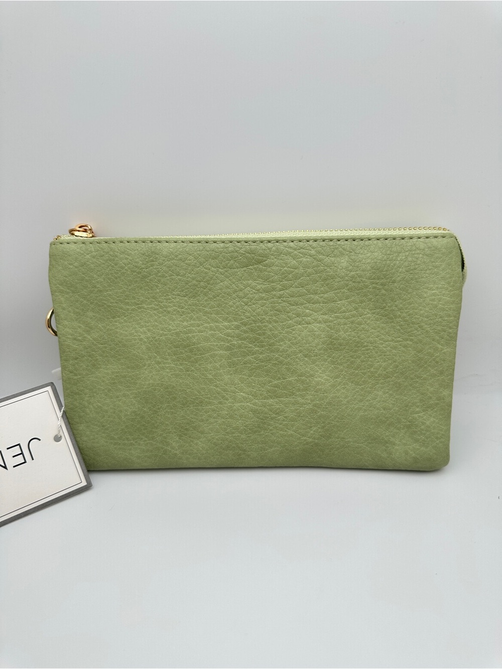 Jen & Co Riley mint sage vegan Leather Crossbody bag Wristlet Clutch